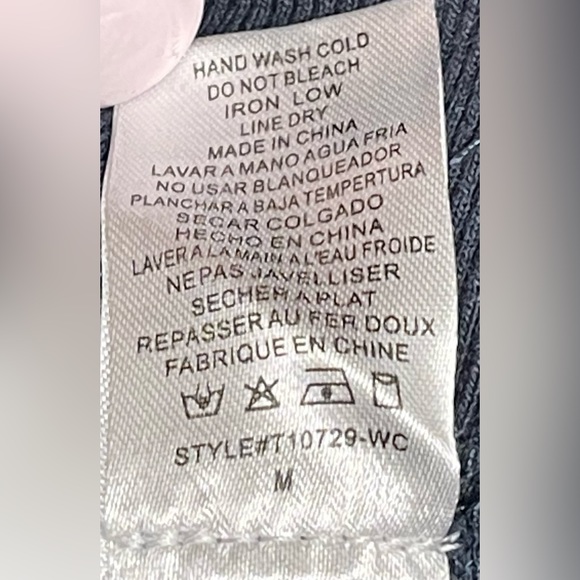 Whiteroom Cactus Women’s PU Combo Cotton Pullover Top Size M in Navy NWT - Picture 2 of 9